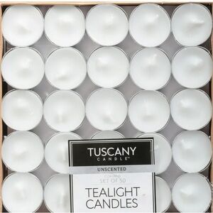 Tuscany Candle Unscented Tealight Candles 50